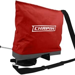 Chapin 84700A 25-Pound Professional Handheld Bag Seed spreader with Waterproof Bag, Enclosed Gears, Rear Baffle, Adjustable Shoulder Strap and Multiple Spread Options, Red, 1.0 Count