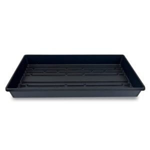 5 Pack of Durable Black Plastic Growing Trays (Without Drain Holes) 21" X 11" X 2" - Flowers, Seedlings, Plants, Wheatgrass, Microgreens & More