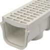 NDS 5 in. Pro Series Drain Kit, 5-1/2 in. X 39-3/8 in. Deep Profile Channel, End Caps/Outlet, Gray Plastic Grates - Image 4