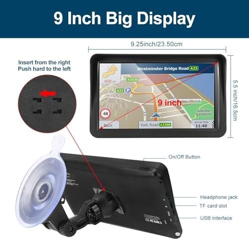 GPS Navigation for Car Truck RV, GPS Navigator with 9 inch, 2024 Maps (Free Lifetime Updates), Truck GPS Commercial Drivers, Semi Trucker GPS Navigation System, Custom Truck Routing - Image 2