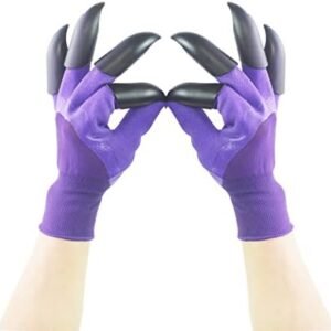 Gardening Gloves With Claws, Breathable & Waterproof Garden Gloves for Planting - Purple, 1 Pair