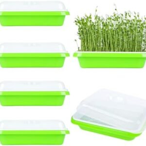 Seed Sprouting Tray Microgreens Growing Trays with Lid Wheatgrass Grower Seed Germination Tray for Garden Home Office Seed Planting, 4 Packs