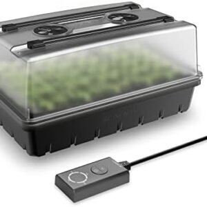 AC Infinity Humidity Dome, Germination Kit with LED Grow Light Bars, Sturdy Drip Tray, 5x8 Cell Seedling Tray, and Vented Height Extension Panels, for Indoor Gardening, Seed Starting, Cloning Plants