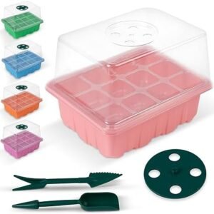 10 Pack Seed Starter Kit with Humidity Dome, 120 Cell Seedling Tray Germination Kit, Reusable Plant Starter Trays, Seed Growing Kit, Colorful Germination Kit, Seed Planter Trays