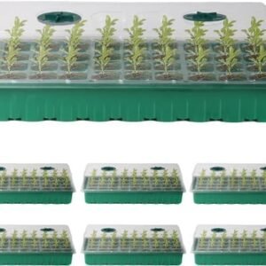 GYTF 6 Pack Seedling Starter Trays, 216-Cell Plant Starting Kit with Humidity Dome for Small Mini Greenhouse Germination Seeds Growing Starting