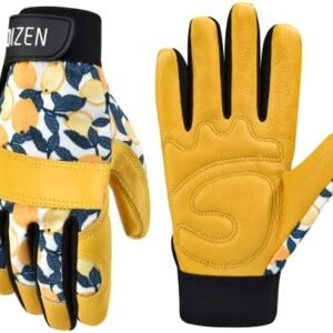 Leather Tough Cowhide Work Gardening Gloves for Women Thorn Proof,Working Gloves for Weeding, Digging, Planting