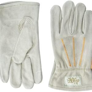 Women's Full Suede Leather Garden Gloves | Durable Leather Gardening Gloves | Color: Tan | Size: Medium