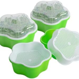 EBaokuup 4 Pack Seed Sprouter Tray - Nursery Tray Seed Germination Propagation Trays with Lid - Soil-Free Wheatgrass Sprouting Growing Kit for Garden Home Office