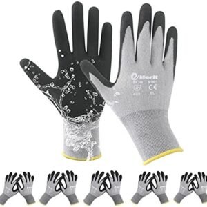 EMERIT Bamboo Garden Gloves for Women and Men, Nitrile Coated Gardening Glove for Working, Fishing, Clamming
