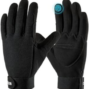 COOLJOB Thorn Proof Garden Gloves with Touchscreen Fingers, Padded Work Gloves for Men, Rose Pruning Gloves with Palm Cushion, Nice Gift for Gardener, Farmer, or Landscaper, 1 Pair, Small, Black
