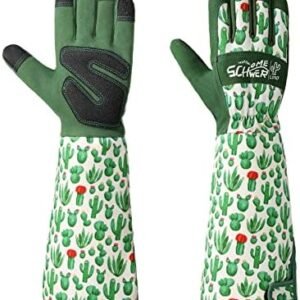 Long Gardening Gloves for Women, Rose Pruning Gloves with Forearm Protection, Breathable Work Gloves with Touch Screen for Yard & Outdoor Work (Large 1 pair)