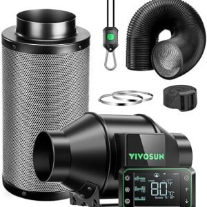 VIVOSUN Smart Air Filtration PRO G4 Kit 4", AeroZesh G4 Inline Duct Fan w/GrowHub E42A Temp. Humidity WiFi-Controller, Carbon Filter & Ducting, Cooling & Ventilation System for Grow Tent, Hydroponics