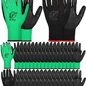 36 Pairs Gardening Gloves for Men Women Breathable Rubber Coated Garden Gloves Men Safety Work Gloves