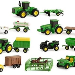 John Deere Tractor Toy and Truck Toy Value Set - 20 Farm Toys - Includes Tractors, Trucks, Fencing, and Horse Toy - Toddler Ages 5 Years and Up