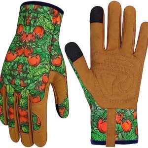 Leather Gardening Gloves for Women Thorn Proof Garden Gloves Touch Screen Working Gloves Gifts