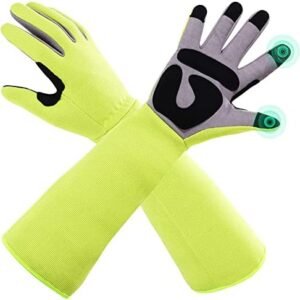 thorn proof long sleeve gardening gloves, cotton, puncture proof work gloves, rose pruning, bite proof, men & women