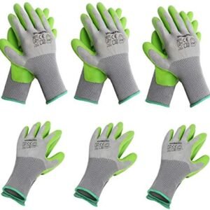 WORKPRO 6 Pairs Garden Gloves, Work Glove with Eco Latex Palm Coated, Working Gloves for Weeding, Digging, Raking and Pruning(M)