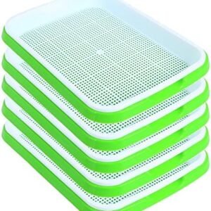 SHEING Seed Sprouter Germination Tray 5 Pack, BPA Free Nursery Healthy Wheatgrass Seeds Grower & Storage Trays for Garden Home Office