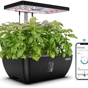 iDOO Indoor Garden Hydroponics Growing System 12Pods WiFi Smart Garden Plant Germination Kit with LED Grow Light, 6.5L Large Water Tank, Fan Pump System, for Vegetable Herb Grower Gardening Gift