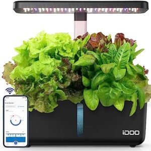iDOO Hydroponics Growing System 8 Pods WiFi Indoor Herb Garden Plant Germination Kit with LED Grow Light, Pump, Auto-Timer Smart Garden, Height Up to 13.6", Gardening Gift for All Grower
