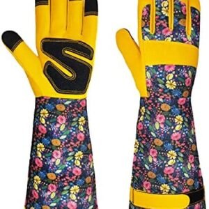 Long Gardening Gloves for Women Rose Pruning Garden Gloves Ladies Protective Work Gloves for Yard & Outdoor Work