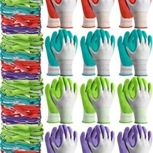 Gardening Gloves for Women and Ladies, 24 Pairs Breathable Rubber Coated Yard Garden Gloves Bulk, Outdoor Protective Work