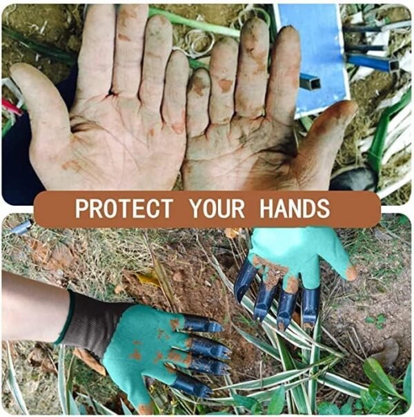 2 Pairs Garden Gloves Waterproof Breathable Work Gloves, Gardening Gloves With Claws For Digging And Planting - Image 6