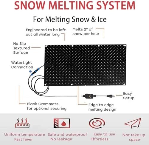 Snow Melting Mat,Residential Snow-Melting Stair Mat,Heated Snow Melting Outdoor Mats,Ice & Snow Melting Mats,Non-Slip Walkway Heated Outdoor Mat,Winter Outdoor Stairs, Steps,Doorways - Image 3