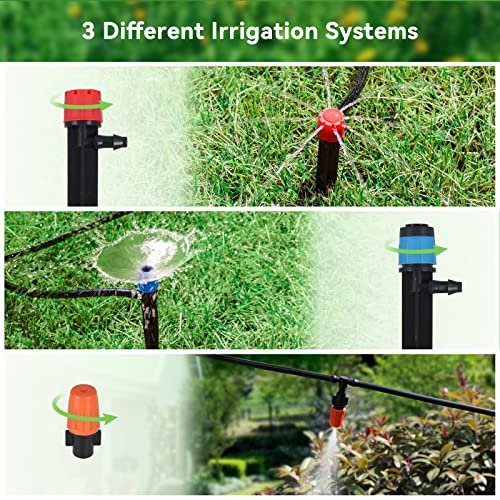 Drip Irrigation Kit, 200FT/60M Garden Irrigation System, Automatic Irrigation System with Drip Irrigation Emitters Sprinkler Nozzle for Greenhouse, Patio and Lawn - Image 2