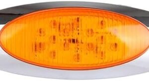 ECCPP Led Side Marker Lights Waterproof Sealed Chrome Surface Mount Amber Len Fits For Peterbilt 210 For Peterbilt 220 For Peterbilt 320 For Peterbilt 325 For Peterbilt 357 For Peterbilt 365