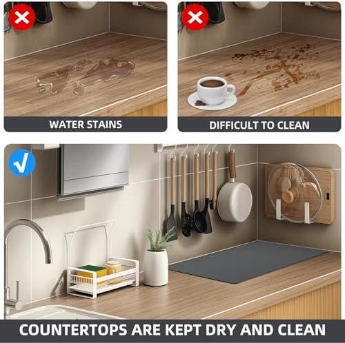SXhyf Coffee Mat - Kitchen Super Absorbent Draining Mat, Dish Drying Mat for Kitchen Counter, Dish Drying Pad, Drying Matt Kitchen Counter, Dish Drying Mat Drainer Mat - Image 3