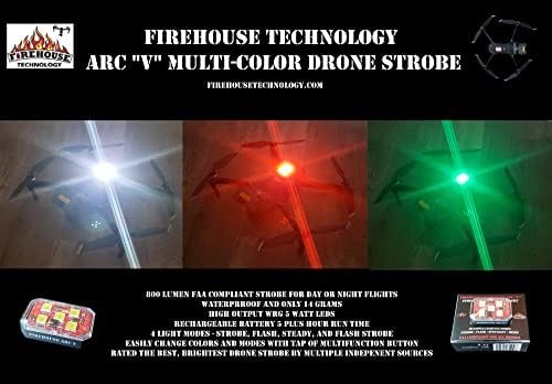 Firehouse Technology Arc V Drone Strobe 4 Light Navigation Kit - 2- White,1- Red, 1-Green FAA Compliant and Tested 3.5 SM - Image 7