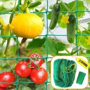 Trellis Netting, Garden Netting for Trellis for Climbing Plants Outdoor, Plant Netting for Cucumber, Tomato, 27 Strands Nylon & 4x4 Inch Mesh, Grow Net for Fruits, Vegetables, Grape, Bean(32.8x6.6Ft)