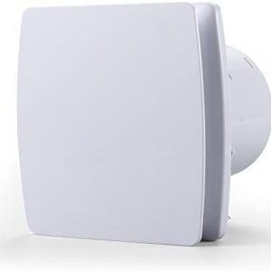 Exhaust Fan 110 CFM 1.0 Sones 5.9" Duct White Square Quiet Powerful Ceiling or Wall-Mount Ventilation Fan for Bathroom/Corridor/Office/Laundry Room/Shop