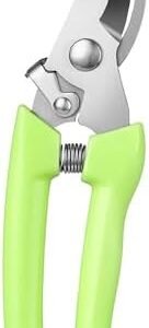 Garden Flower Shears Pruning Shears 6.9 inches Scissors Heavy Duty Plant Scissors for Cutting Flowers, Trimming Plants, Bonsai, Fruits Picking (Green Handle)