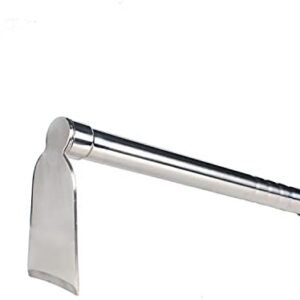 Stainless Steel Garden Hoe 15-inch Length Lightweight Weather Resistant Metal Hand Tool for Weeding Seeding Turning Soil