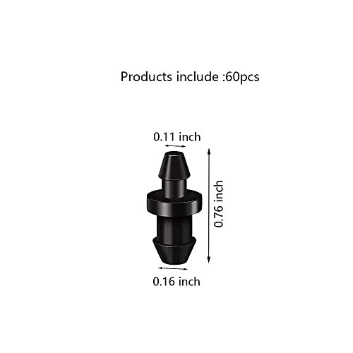 60 Pieces Drip Irrigation 1/4" Barbed Tubing End Plugs,Barbed Connectors End Cap for Drip or Sprinkler Systems - Image 3