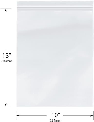 Plymor Heavy Duty Plastic Reclosable Zipper Bags, 4 Mil, 10" x 13" (Pack of 100) - Image 2