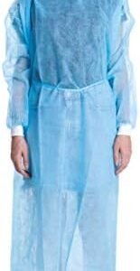 Disposable Isolation Gown Polypropylene Lab Gowns Knit Cuff Long Sleeve 15 Pack