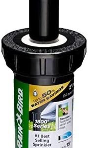 Rain Bird 1802HDSPRS Pressure Regulating (PRS) Professional Dual Spray Pop-Up Sprinkler, 180° Half Circle Pattern, 8' - 15' Spray Distance, 2" Pop-up Height