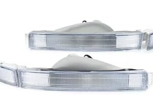 KUAFU Bumper Turn Signal Light Compatible with 1990-1994 Lexus LS400 Halogen Fog Lamps Bumper Turn Signal Assembly Driver & Passenger Side (Clear Lens)