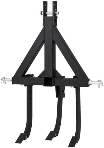 Middle Buster for CAT 0& 1, 3-Point Quick Hitch Tractors with 3 Adjustable & Replaceable Ripper Shanks, Upgraded Heavy Duty Steel Furrowing Plow