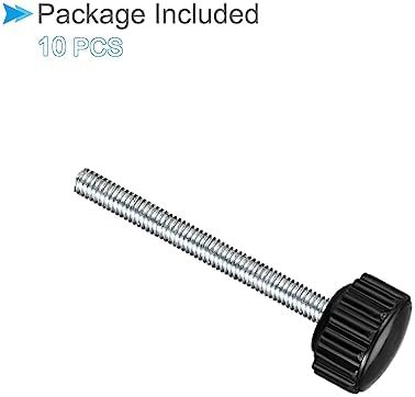 Knurled Clamping Knobs, M4 x 40mm Male Thread 16mm Head, Thermoset Plastic Thumb Screw Grip Bolt Knobs Black - (Applications: for Lathe Machinery), 10-Pieces - Image 5