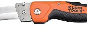 Klein Tools 44218 Utility Knife, Lockback Electricians Knife and Folding Knife with Hawkbill Blade for Cable Skinning, Replaceable Blade