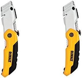 DEWALT DWHT10035L Folding Retractable Utility Knife (Pack of 2), Black / Yellow