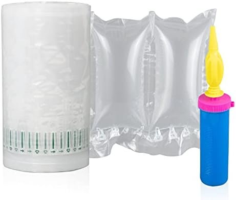 400 Count Air Pillows for Shipping with Pump Packing Boxes Void Filler Inflatable Bubble Packaging Air Bags, Recyclable Packing Materials for Moving, Purse Suffers for Shape Alternative to Peanuts