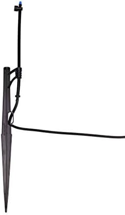 Raindrip 172CPUB, Adjustable Flow Micro Sprinkler Assembly, Half-Circle Pattern, Fan Spray, 1/4-Inch Clamp N Pierce Inlet, Riser and 13-Inch Stake, for Drip Irrigation Gardening Systems, Black/Blue - Image 2