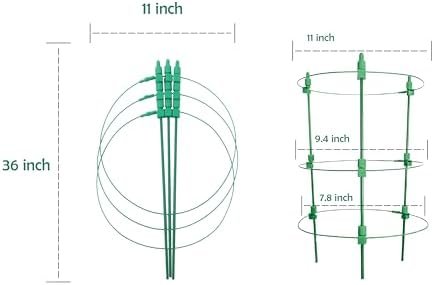 Adjustable Tomato Plant Support Cages. 8 Pack 36 Inch Tomato Plant Stakes for Climbing Plants,Vegetables,Flowers,Fruit. - Image 2