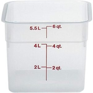 Cambro 6SFSPP190 CamSquare Storage Container, Translucent, 6 qt.