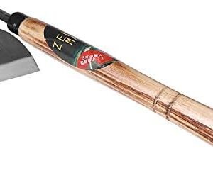 Garden Weeding Sickle/Hand Hoe, Gardening Cutting Grass Sickle, Japanese Sickle Style Hand Weeder Tool with Thick Blade&Wooden Handle